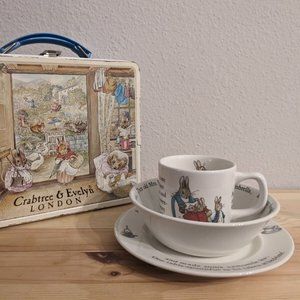 Wedgwood Beatrix Potter Peter Rabbit 3-Piece Dinnerware Set + Metal Lunchbox